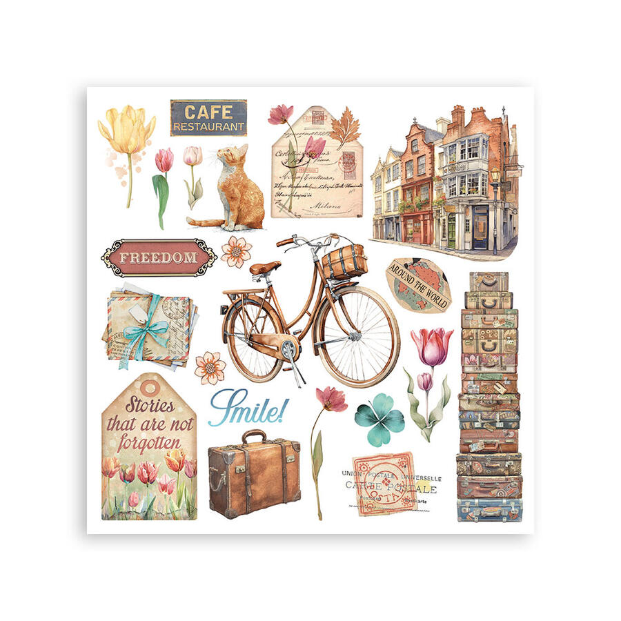 Rub on kit Art of Travelling 6 pagine