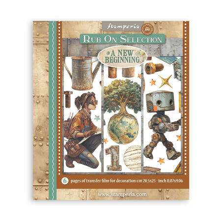 Rub on selection cm 20,5 x 23  A new Beginning 6 pagine