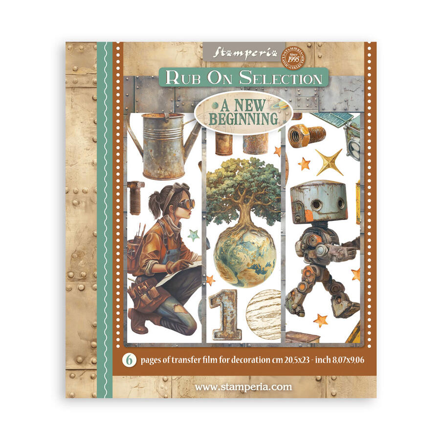 Rub on selection cm 20,5 x 23  A new Beginning 6 pagine
