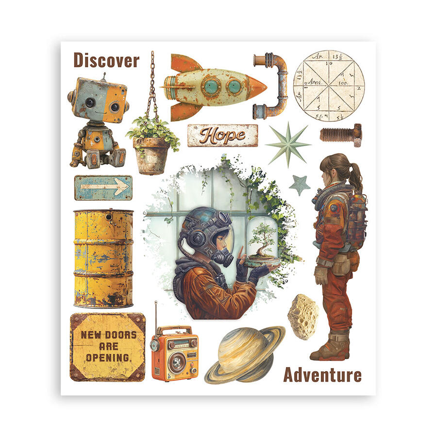 Rub on selection cm 20,5 x 23  A new Beginning 6 pagine