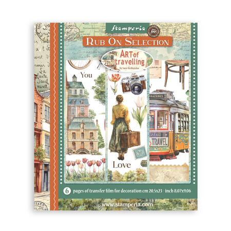 Rub on selection cm 20,5 x 23  Art of Travelling 6 pagine