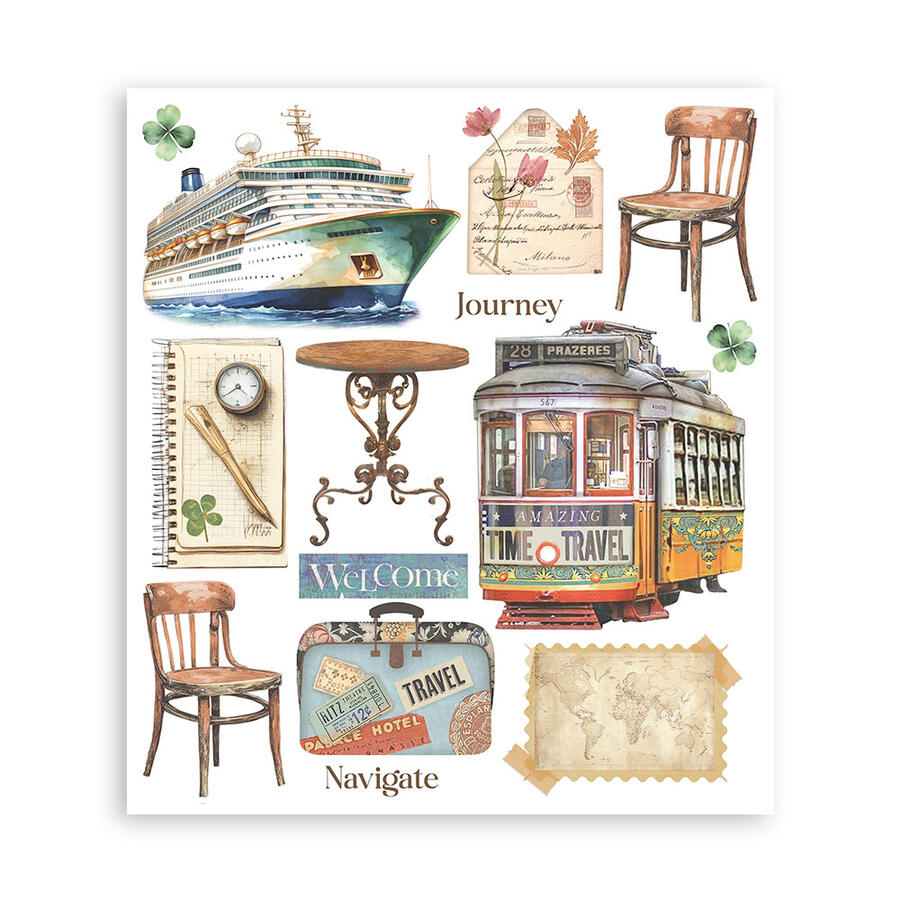 Rub on selection cm 20,5 x 23  Art of Travelling 6 pagine