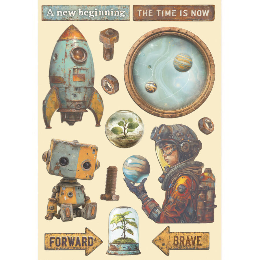 Wooden shape colorato fto A5 A new Beginning