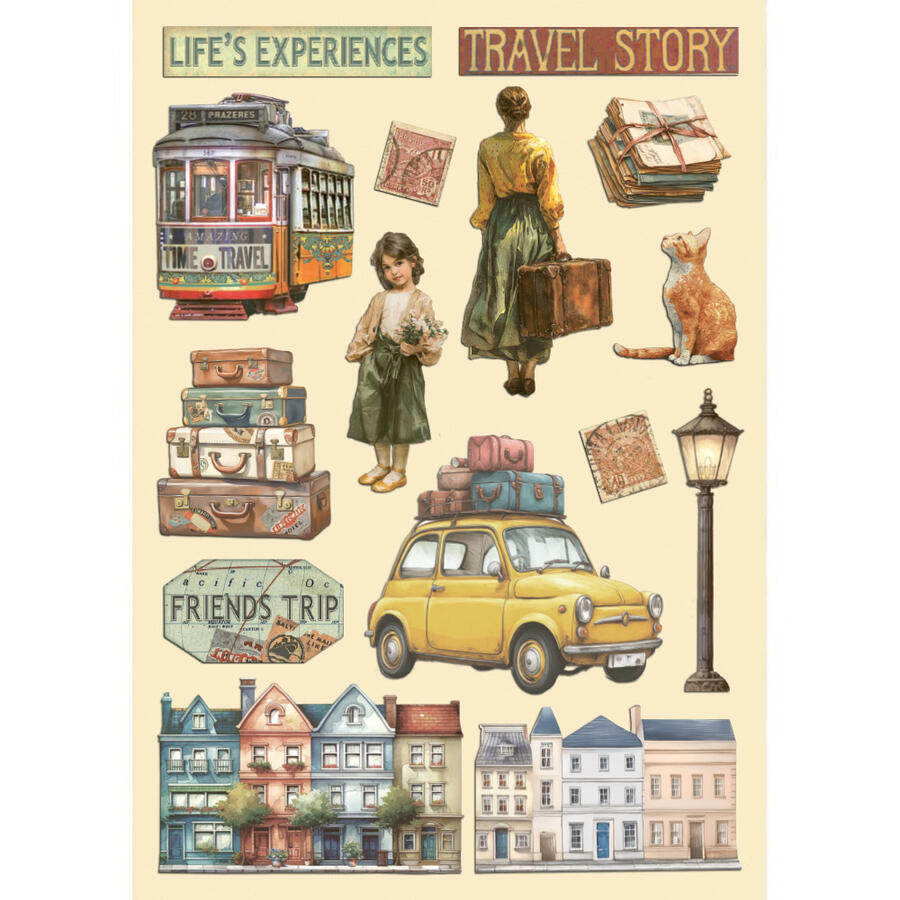 Wooden shape colorato fto A5 Art of Travelling