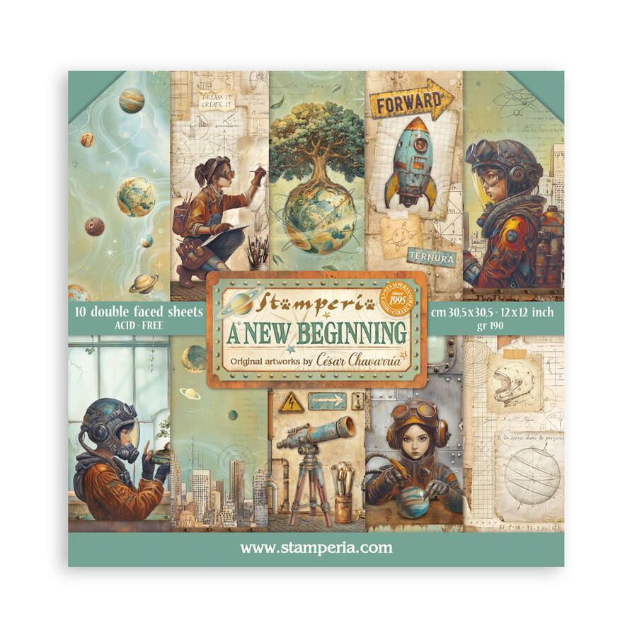 Blocco 10 fogli 30,5 x 30,5 Double Face A new Beginning