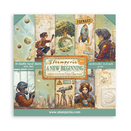 Blocco 10 fogli 20,3 x 20,3 Double Face A new Beginning