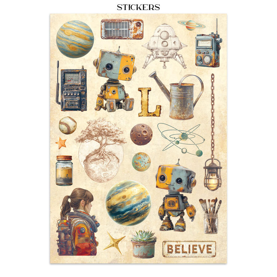 Junk journal stickers, cut-outs, backgrounds A new Beginning