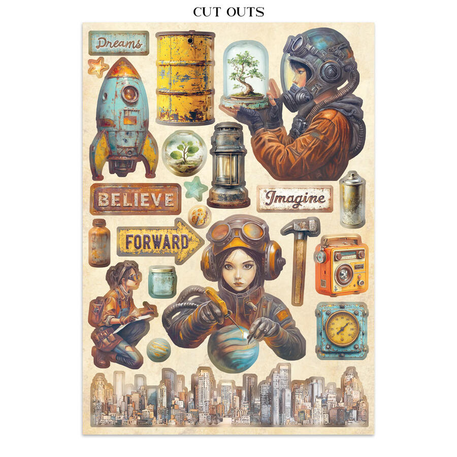 Junk journal stickers, cut-outs, backgrounds A new Beginning