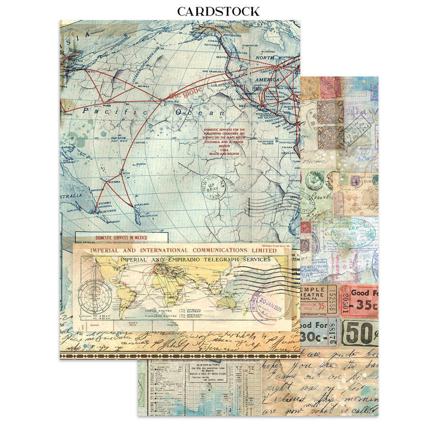 Junk Journal stickers, cut-outs, backgrounds Art of Travelling