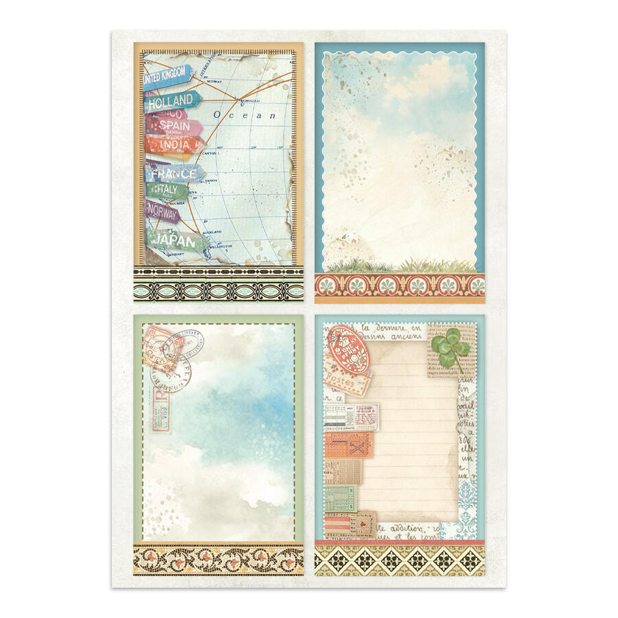 Junk Journal stickers, cut-outs, backgrounds Art of Travelling