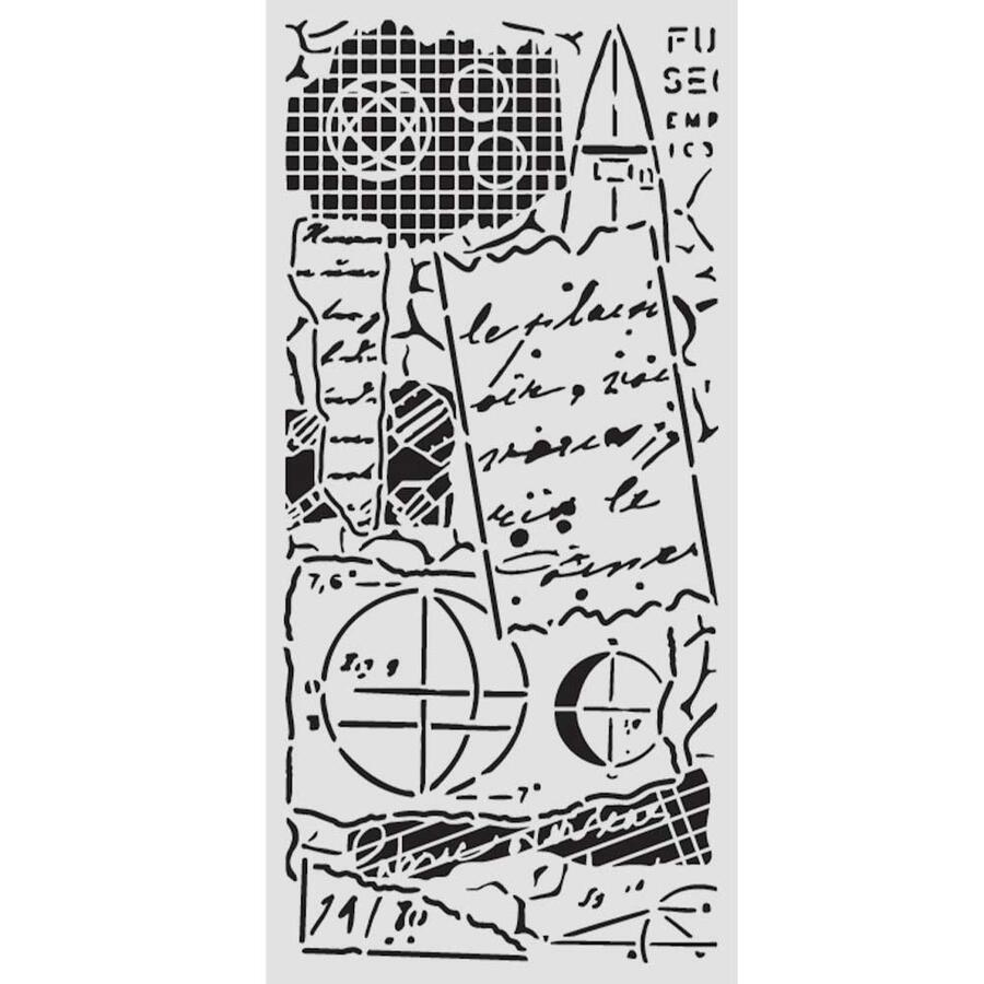 Stencil spesso 12 x 25 cm A new Beginning appunti