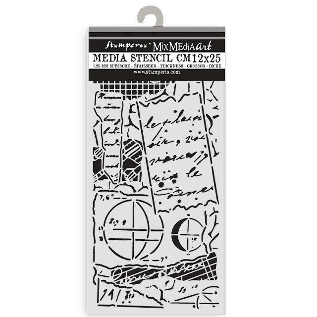 Stencil spesso 12 x 25 cm A new Beginning appunti