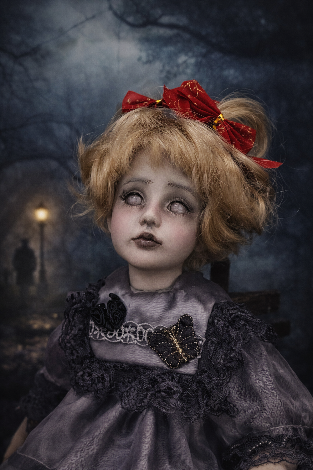 Giulietta sulla panchina bambola in porcellana 