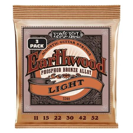 Ernie Ball 3548 Earthwood Light Phos 3 Pk 11 52