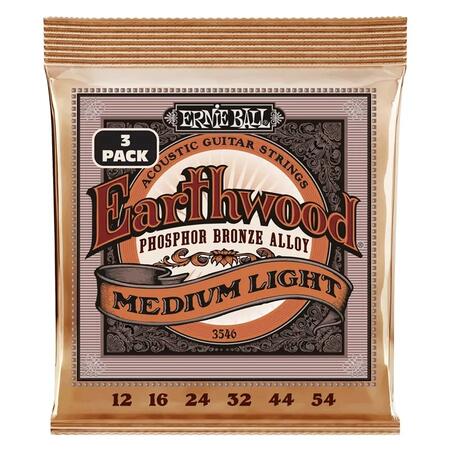 Ernie Ball 3546 Erthwd Med Light Phos 3 Pk 12 54