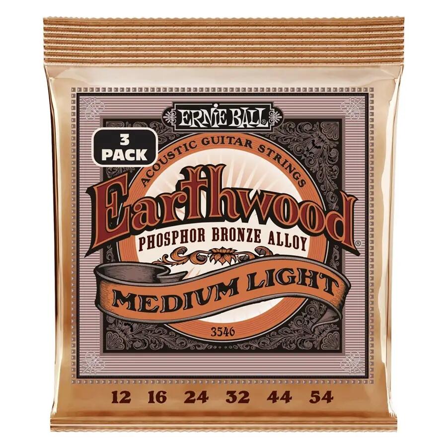 Ernie Ball 3546 Erthwd Med Light Phos 3 Pk 12 54