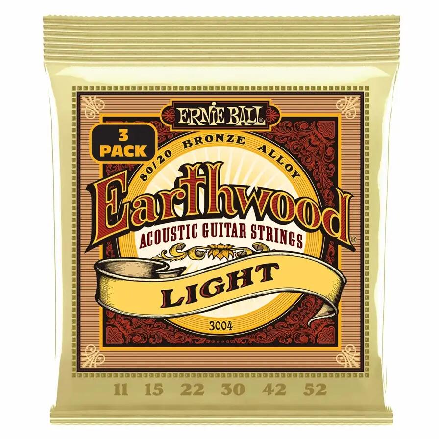 Ernie Ball 3004 Earthwood 80/20 Bronze Light 11-52 - 3 Mute
