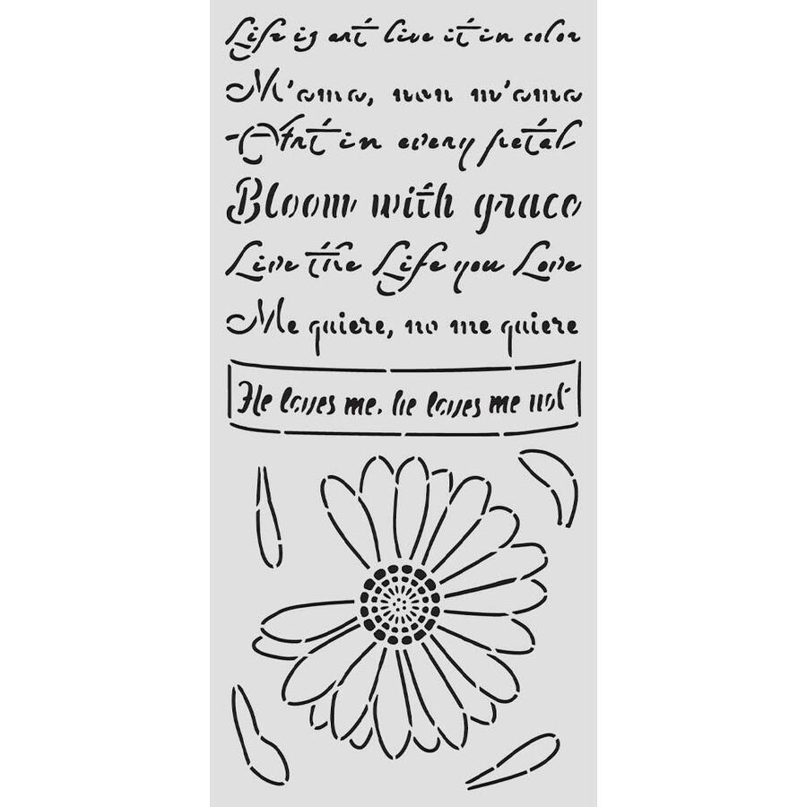 Stencil spesso 12 x 25 cm Daisy Art M'ama non m'ama