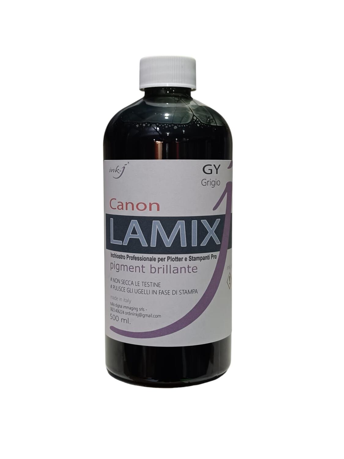 GY  LAMIX GRIGIO DA 500 ML. INCHIOSTRO PIGMENT COMPATIBILE PER TUTTA LA SERIE  DI PLOTTER CANON IPF-PRO -TA- TM