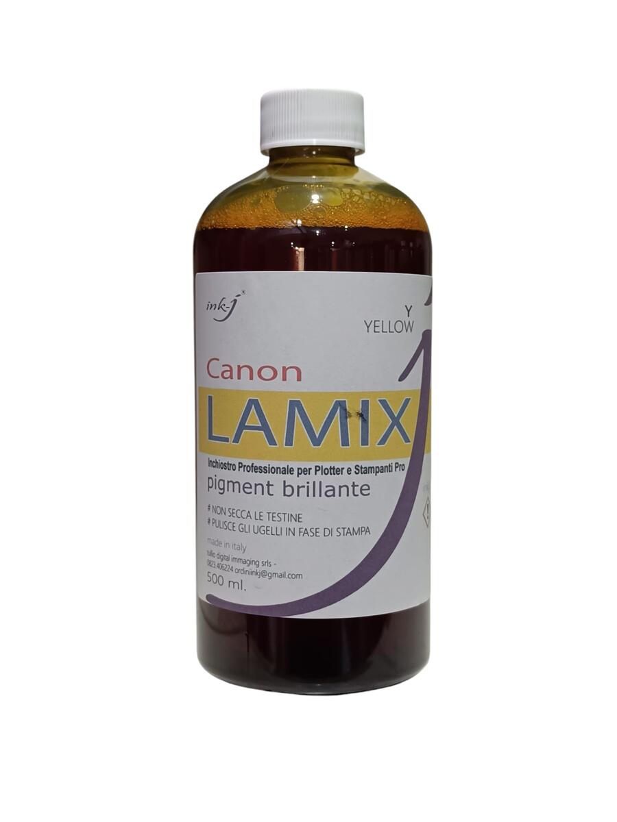  Y LAMIX YELLOW DA 500 ML. INCHIOSTRO PIGMENT COMPATIBILE PER TUTTA LA SERIE  DI PLOTTER CANON IPF-PRO -TA- TM