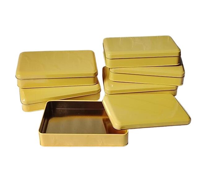 Set 6 Scatole in Alluminio Laccato Giallo Ocra – Organizer Multiuso 16x9 cm