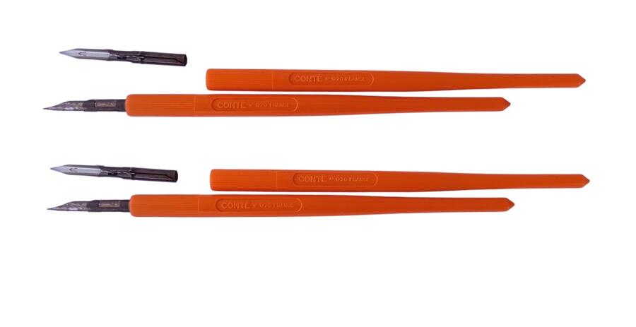 Set Calligrafia Vintage 1973: 4 Portapennini Conté 1770 + Inchiostro di China Mecanorma