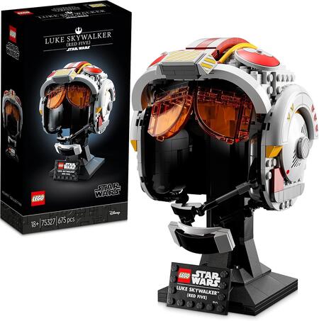 LEGO Star Wars Casco di Luke Skywalker (Red Five), Kit Modellismo Adulti, Elmo da Collezione, Idea Regalo da Esposizione per Uomo e Donna Fan di Guerre Stellari 75327