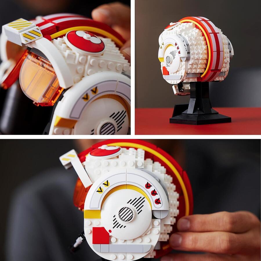 LEGO Star Wars Casco di Luke Skywalker (Red Five), Kit Modellismo Adulti, Elmo da Collezione, Idea Regalo da Esposizione per Uomo e Donna Fan di Guerre Stellari 75327