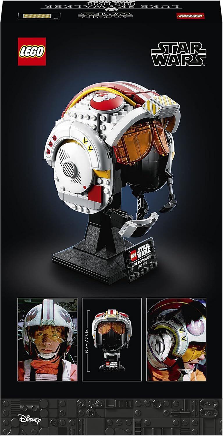 LEGO Star Wars Casco di Luke Skywalker (Red Five), Kit Modellismo Adulti, Elmo da Collezione, Idea Regalo da Esposizione per Uomo e Donna Fan di Guerre Stellari 75327