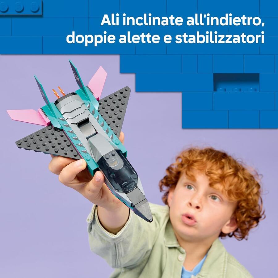 LEGO City Jet Contro Auto Sportiva Giocattolo - Set con Aereo, Macchina e 2 Minifigure di Piloti - Idea Regalo Creativa di Compleanno per Bambini da 6 Anni in su - 60489