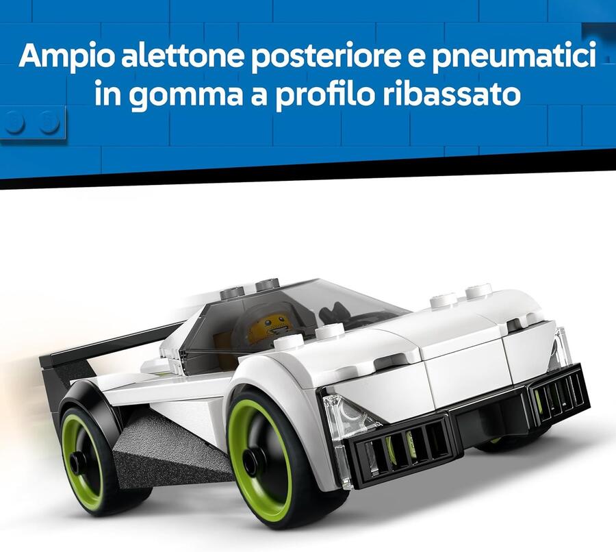 LEGO City Jet Contro Auto Sportiva Giocattolo - Set con Aereo, Macchina e 2 Minifigure di Piloti - Idea Regalo Creativa di Compleanno per Bambini da 6 Anni in su - 60489