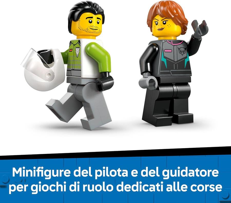 LEGO City Jet Contro Auto Sportiva Giocattolo - Set con Aereo, Macchina e 2 Minifigure di Piloti - Idea Regalo Creativa di Compleanno per Bambini da 6 Anni in su - 60489