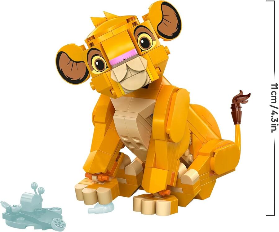 LEGO Disney Simba, il Cucciolo del Re Leone, Giochi di Fantasia per Bambine e Bambini da 6 Anni, Personaggio Giocattolo Costruibile con Parti Snodabili dal Film d'Animazione, Idea Regalo 43243