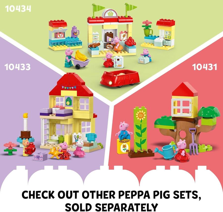 LEGO DUPLO Peppa Pig - Giocattolo da bagno per gite in barca, set di apprendimento per bambini in età prescolare con 2 figure di Peppa Pig incluse, idea regalo per bambini dai 2 anni in su, 10432
