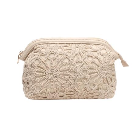 borsa a sacchetto, tracolla con catena, effetto cotone floreale