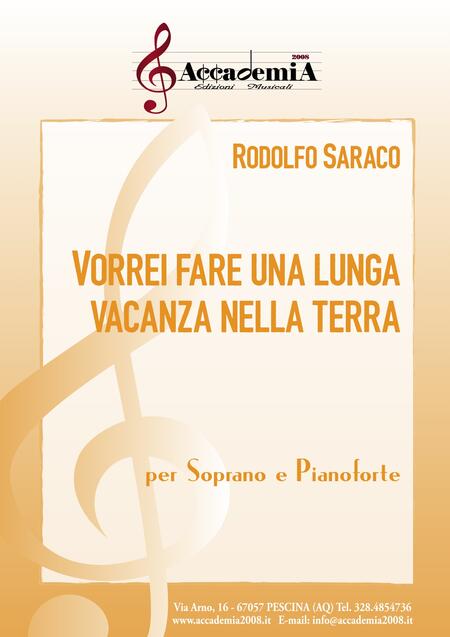 VORREI FARE UNA LUNGA VACANZA NELLA TERRA (Soprano e Pianoforte) - Rodolfo Saraco