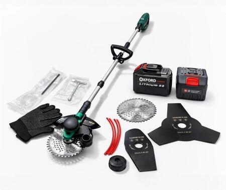 TAGLIAERBA ELETTRICO  CON 2 BATTERIE 88 BRUSHLESS PIEGHEVOLE ACCESSORI TOSAERBA 