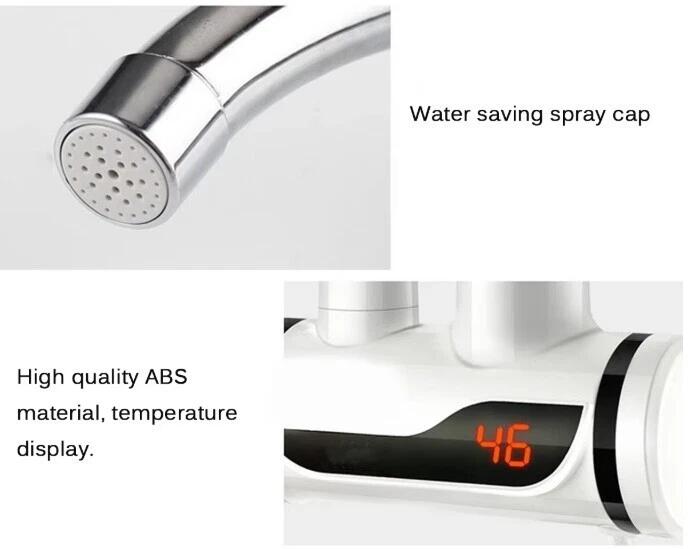 Rubinetto Doccetta Miscelatore Elettrico Caldaia 3000W Riscaldatore Acqua Calda