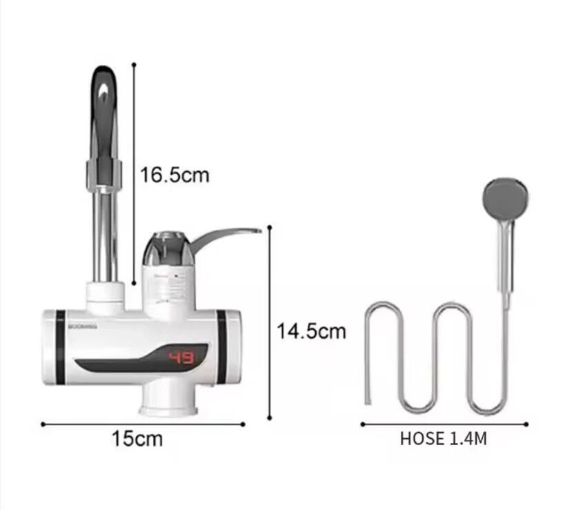 Rubinetto Doccetta Miscelatore Elettrico Caldaia 3000W Riscaldatore Acqua Calda