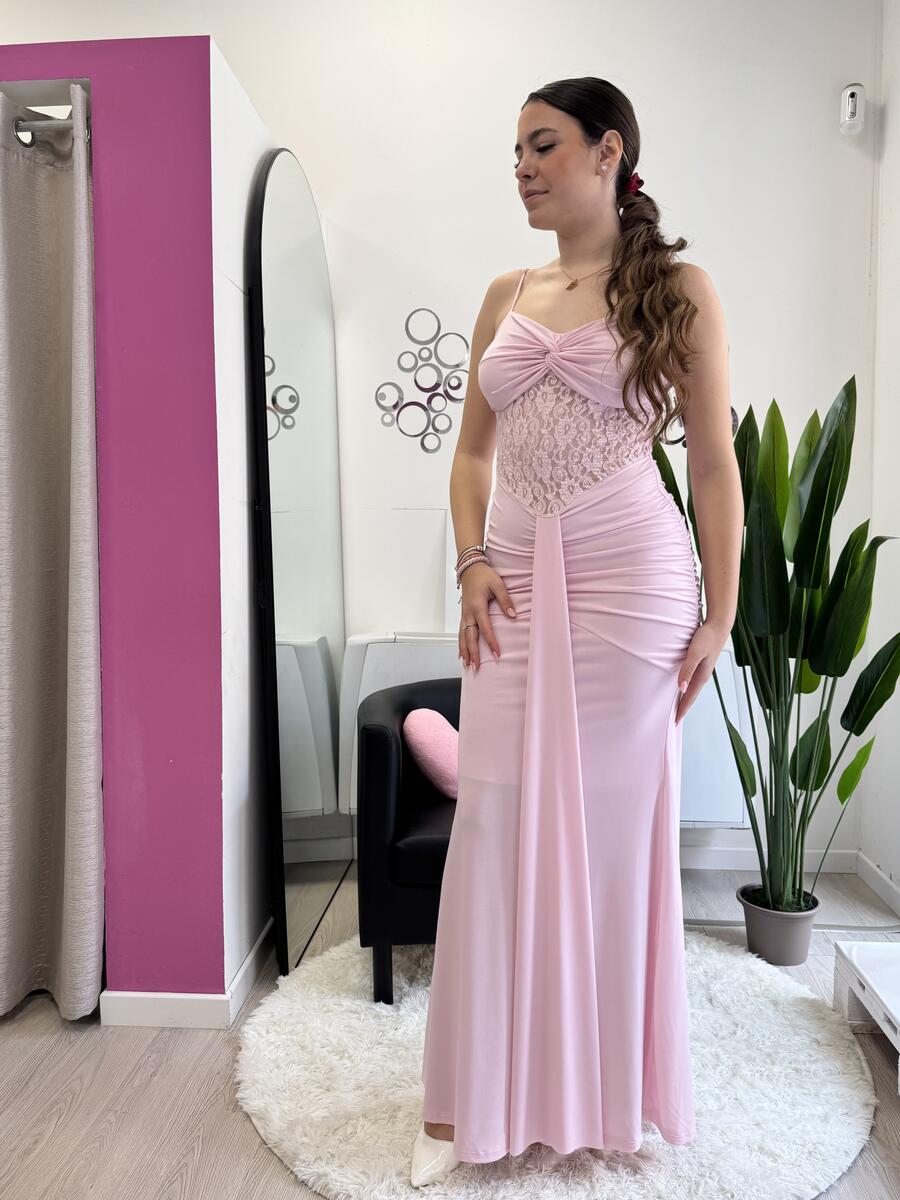 NOVITÀ Abito lungo fascia in pizzo 