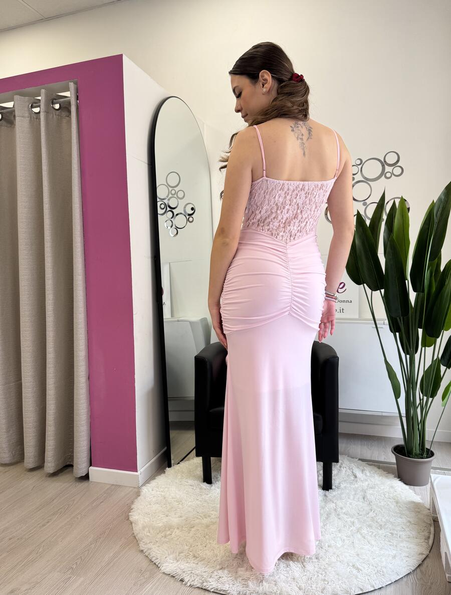 NOVITÀ Abito lungo fascia in pizzo 