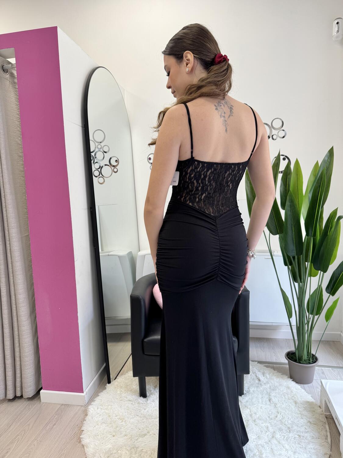 NOVITÀ Abito lungo fascia in pizzo 