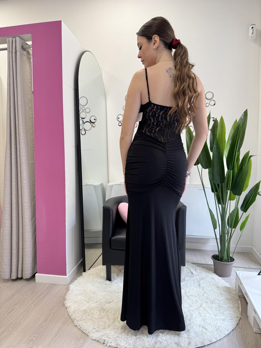 NOVITÀ Abito lungo fascia in pizzo 