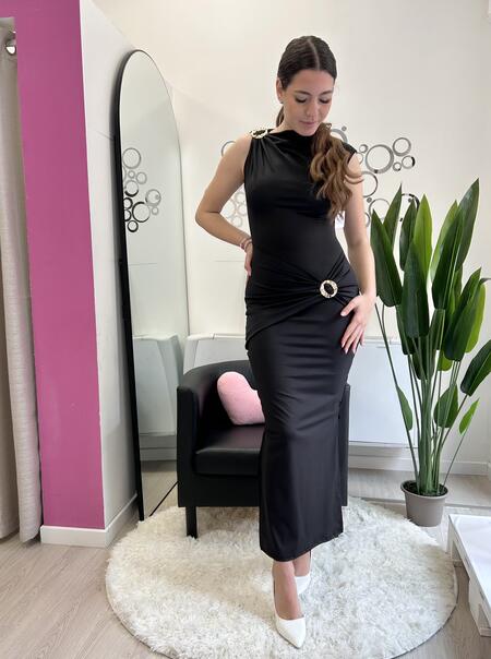 NOVITÀ Abito lungo dettagli dorati