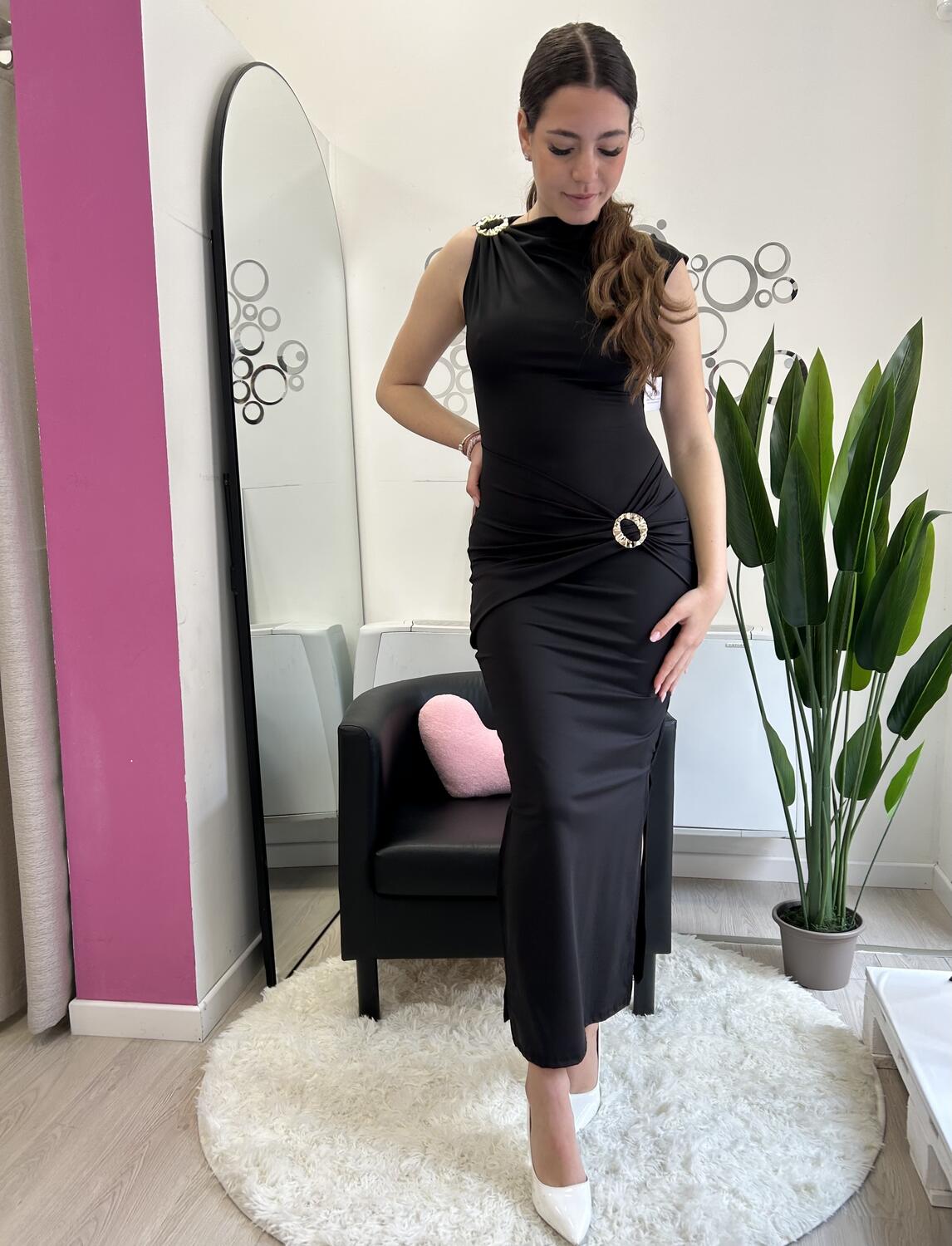 NOVITÀ Abito lungo dettagli dorati