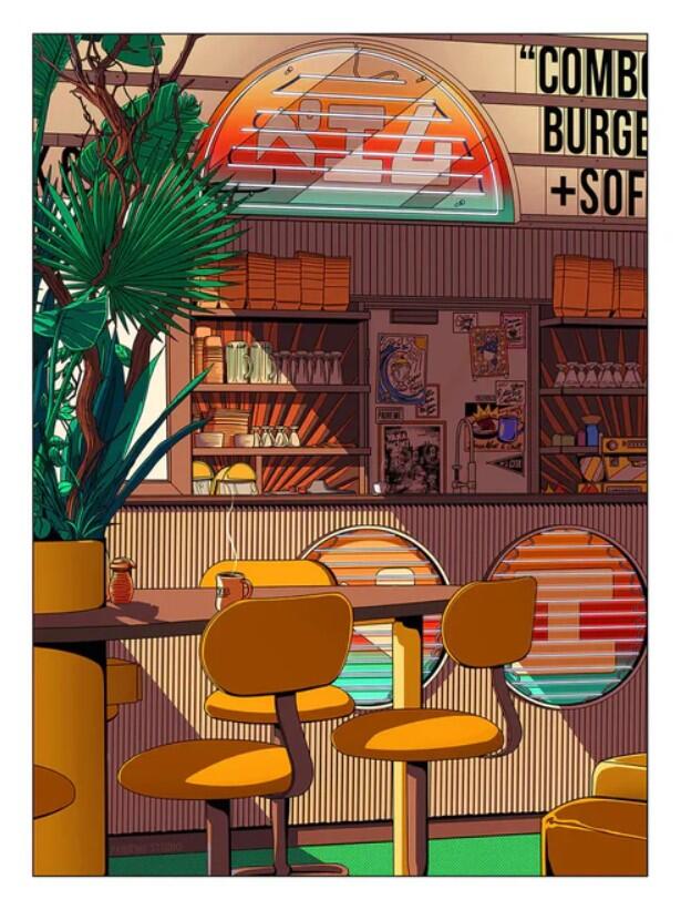 PAIHEME STUDIO, stampa 50x70 cm: MORNING COFFEE