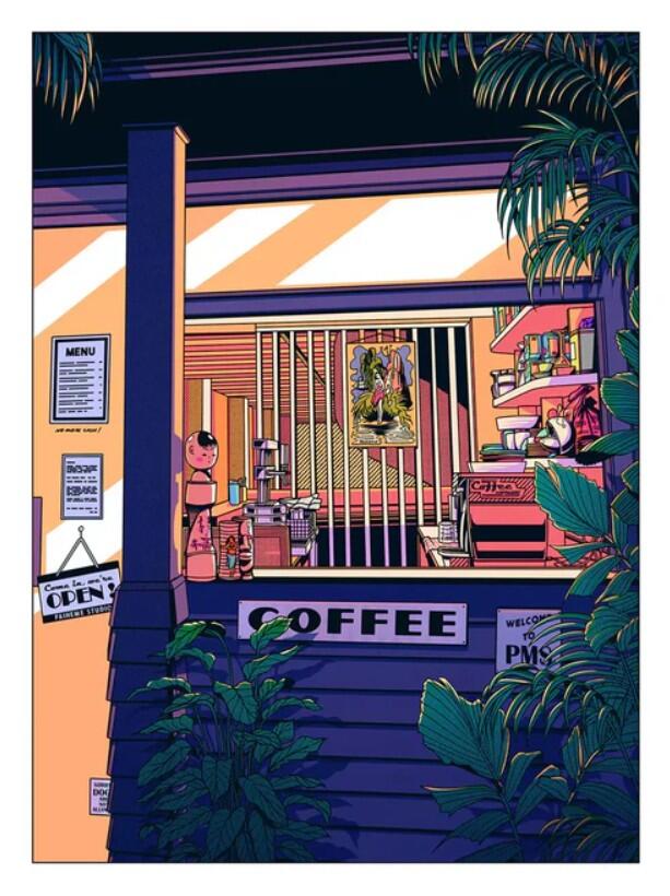 PAIHEME STUDIO, stampa 50x70 cm: NIGHT COFFEE