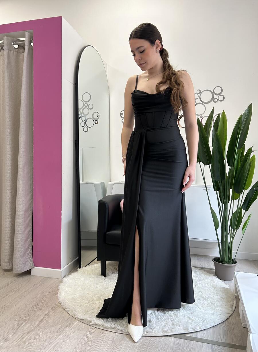 NOVITÀ Abito lungo con effetto corsetto