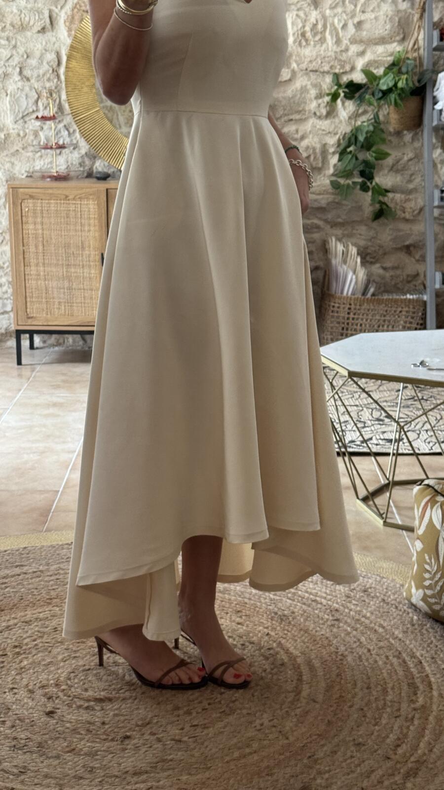 Abito Sofia in seta e lino – bianco avorio