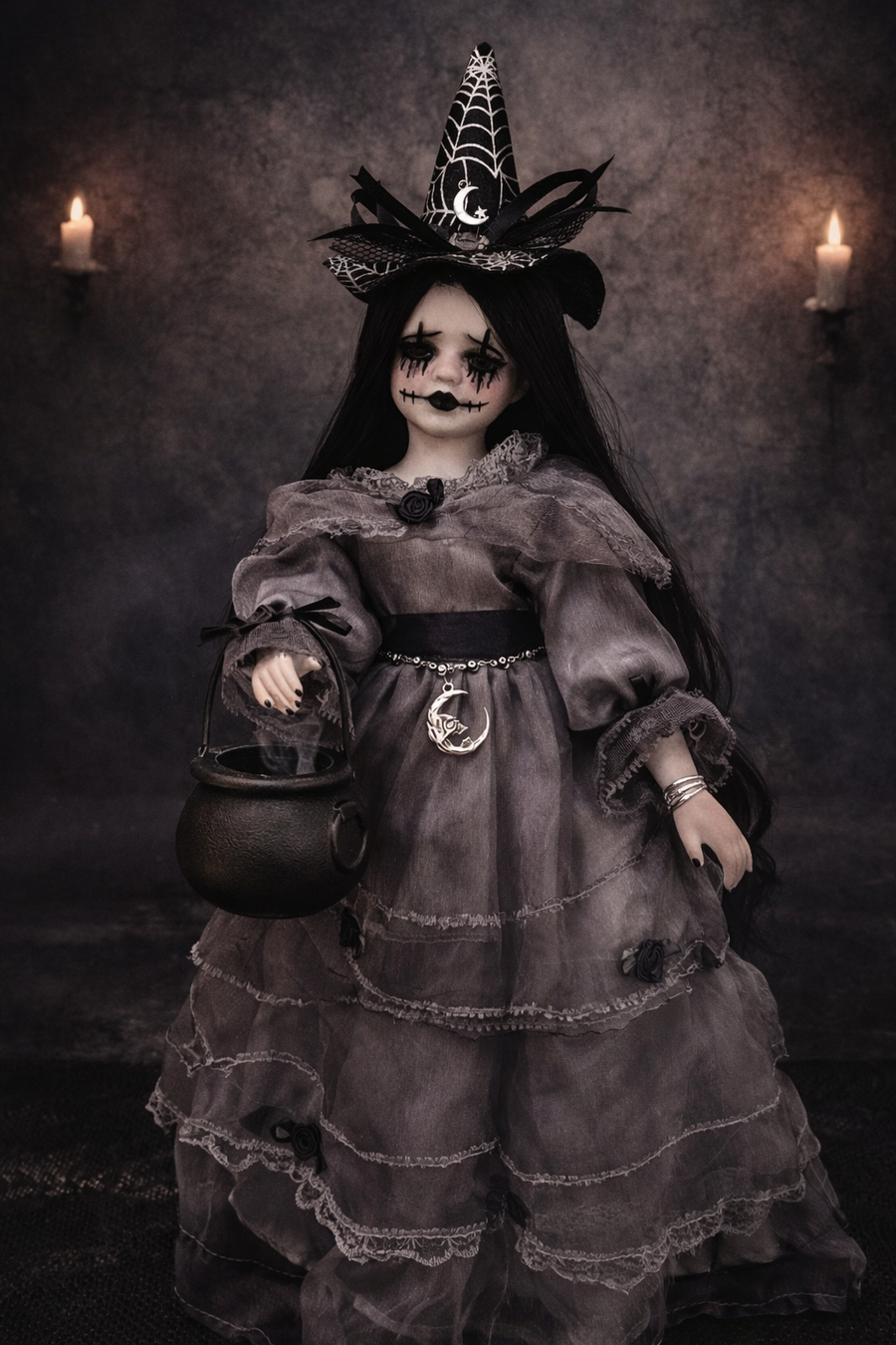 Zita Strega contro il malocchio Bambola in porcellana